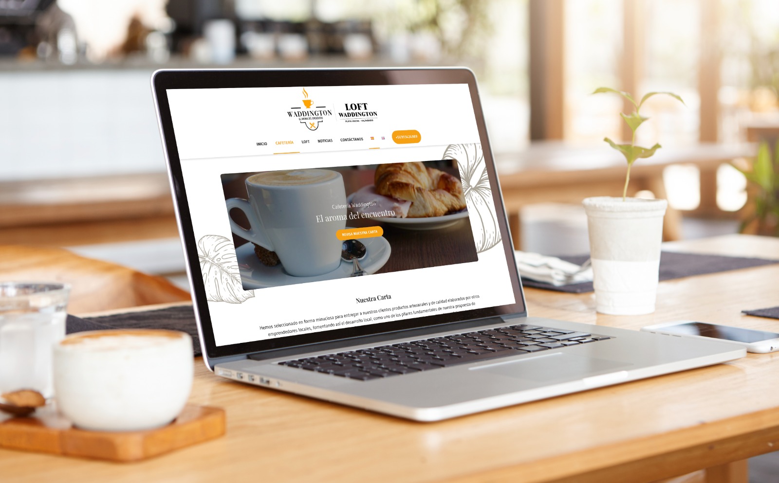 Diseño Sitio Web Cafetería y Loft Waddington